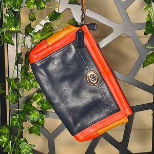 Tri-color Coach Clutch/Wristlet